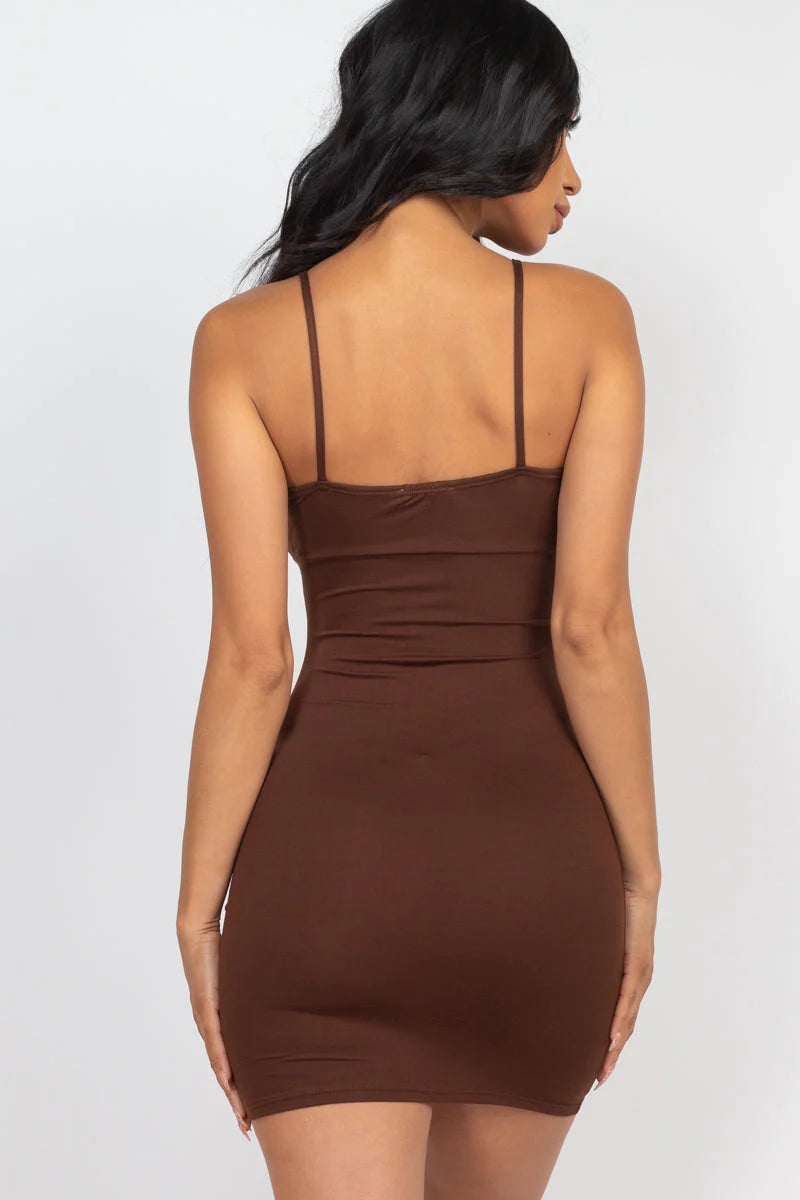 Chic Ruched Drawstring Mini Dress - Figure-Flattering & Trendy