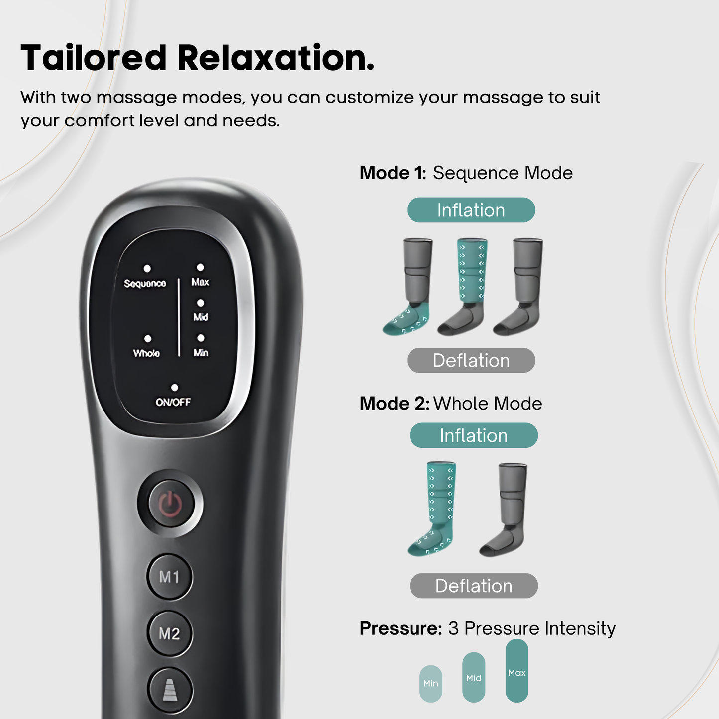 Nekteck Leg Massager with Air Compression, Foot and Calf Massage Machine for Circulation and Relaxation