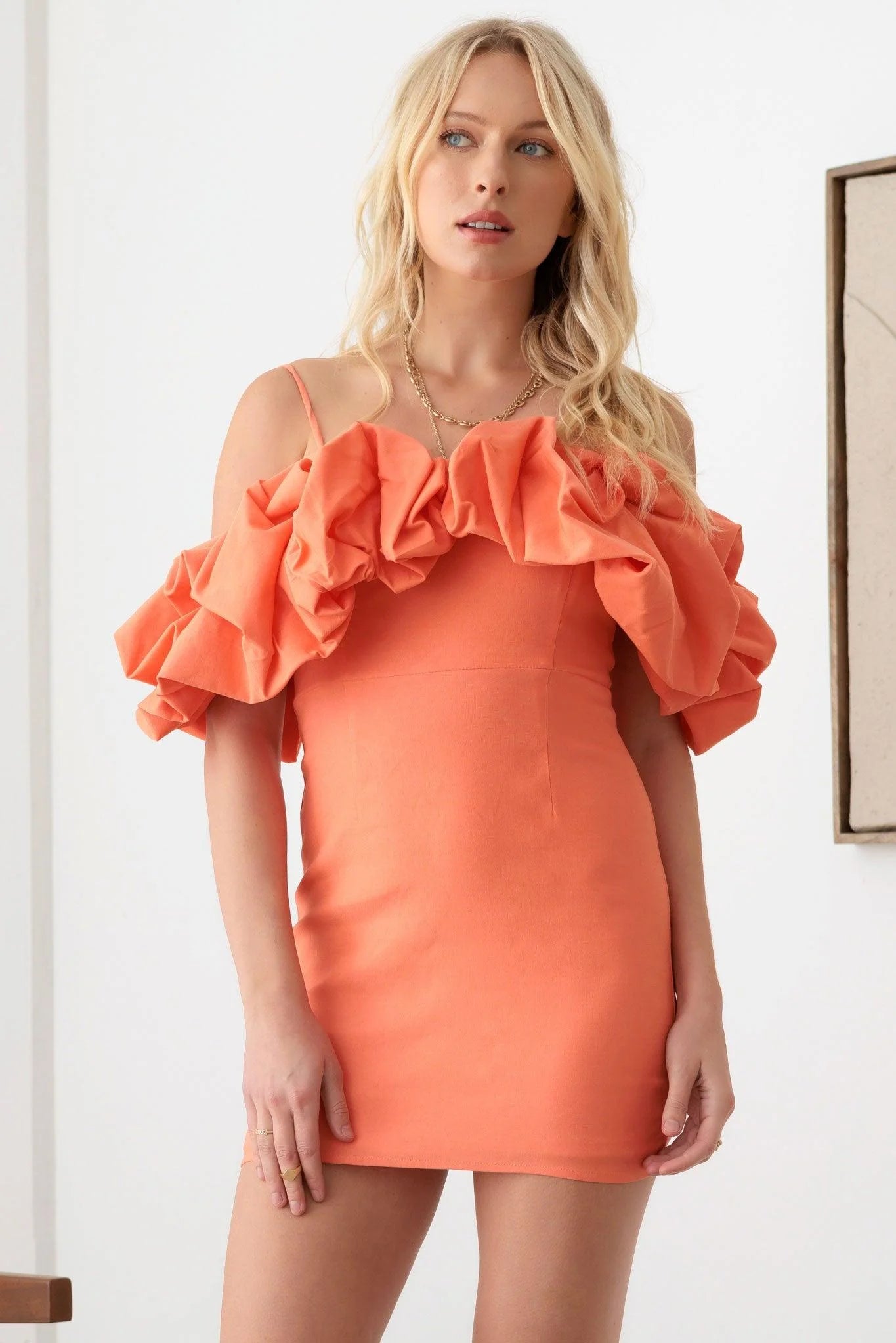 Chic Ruffled Off-Shoulder Mini Dress - Elegant Tube Top with Flirty Overlay