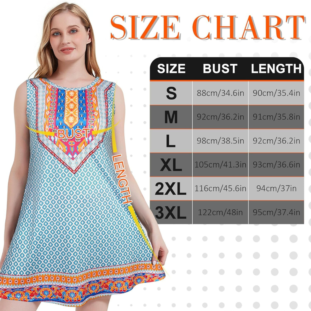 Women's Summer Dresses Tshirt Sundress Sleeveless with Pockets Casual Loose Tank Floral PrintDress