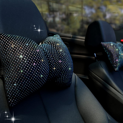 LXUR PILLOW RHINESTONE BOWKNOT