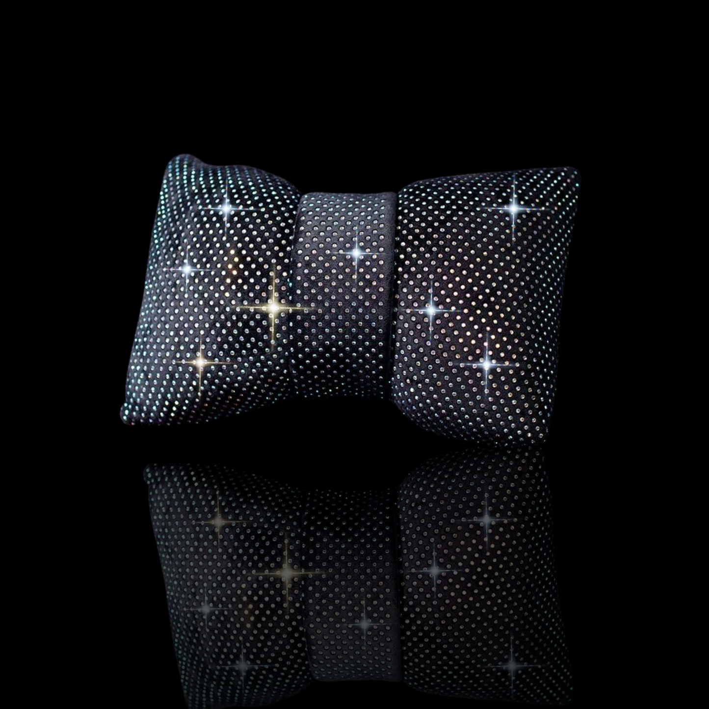 LXUR PILLOW RHINESTONE BOWKNOT