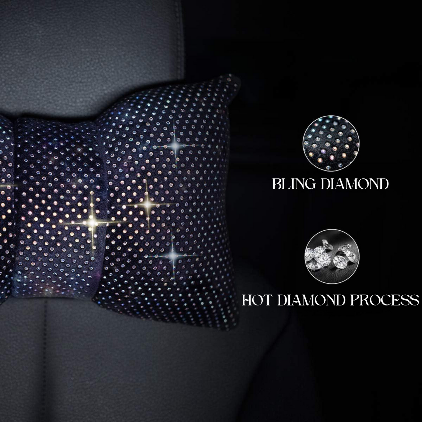 LXUR PILLOW RHINESTONE BOWKNOT