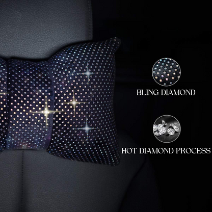 LXUR PILLOW RHINESTONE BOWKNOT