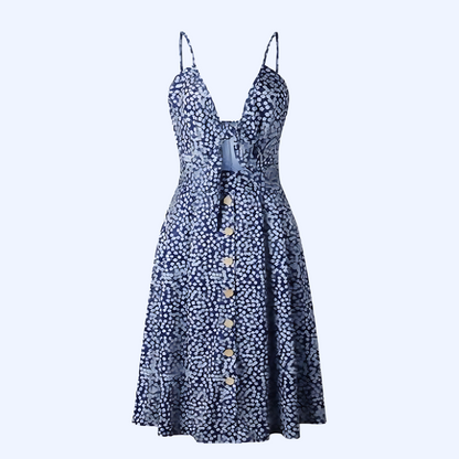 Elegant Summer Floral Halterneck Dress - Trendy Lace-Up, Ruffled Design for Women - Perfect for Any Occasion