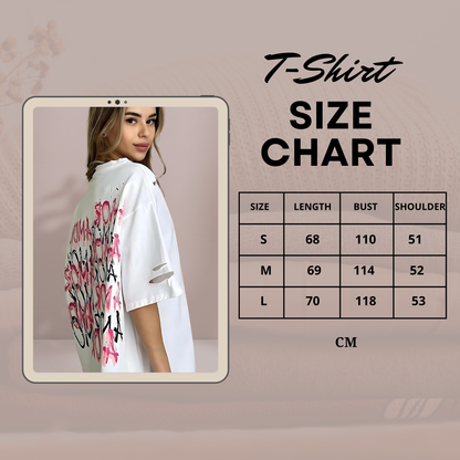 2024 Summer Oversized Casual Letter Print T-Shirt for Women - Fashion Streetwear Short Sleeve O-Neck Top