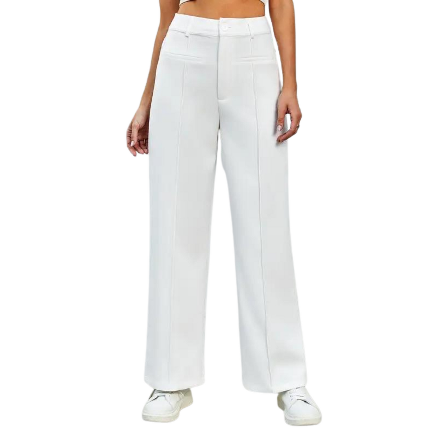 DIANA HIGH-WAIST STRAIGHT-LEG PANTS WITH POCKETS