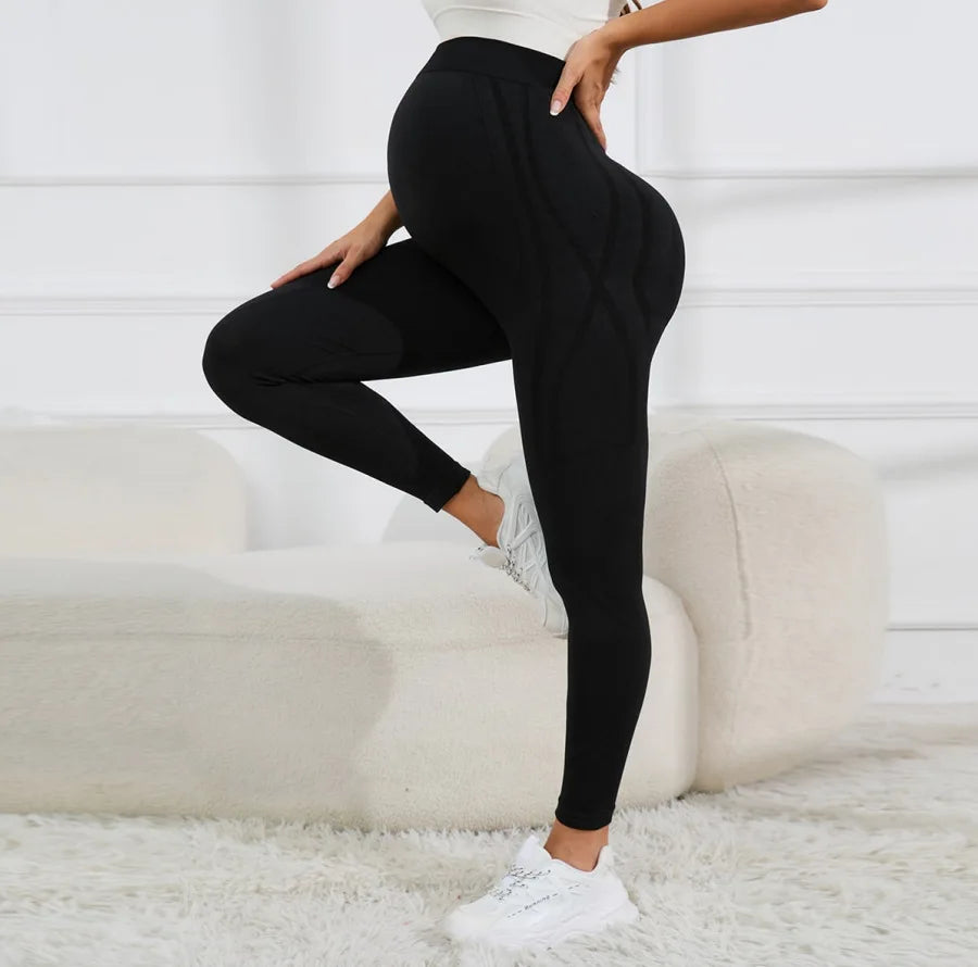 Maternity Over-Belly Leggings - Full-Length Yoga & Workout Pants for Pregnancy