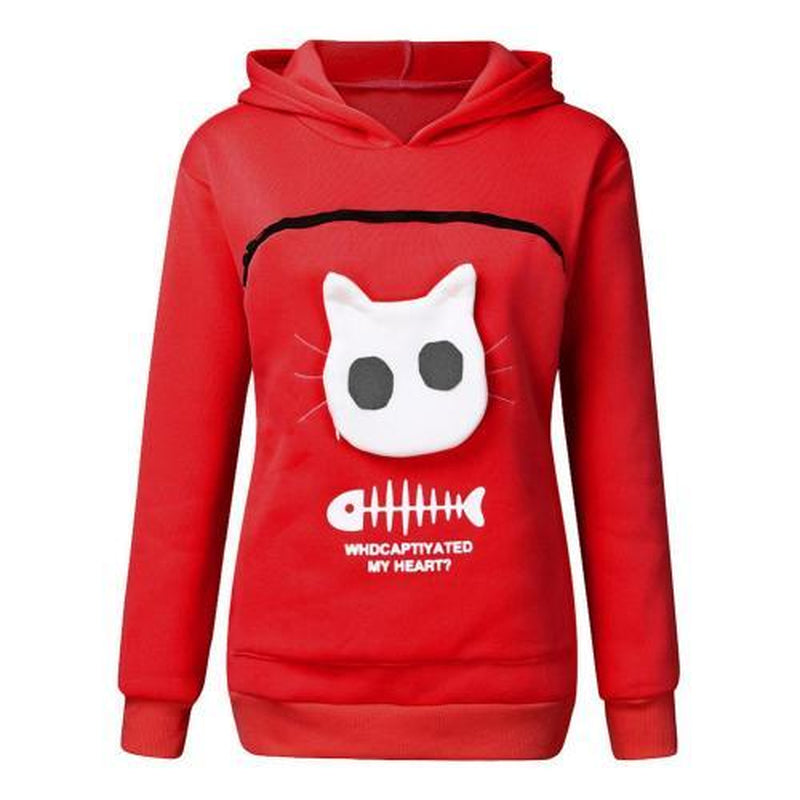 Pet Carrier Thicken Shirts Cats Lovers Hoodie Kangaroo Dog Pet Paw Pullovers Cuddle Pouch Sweatshirt Pocket Animal Ear Hooded