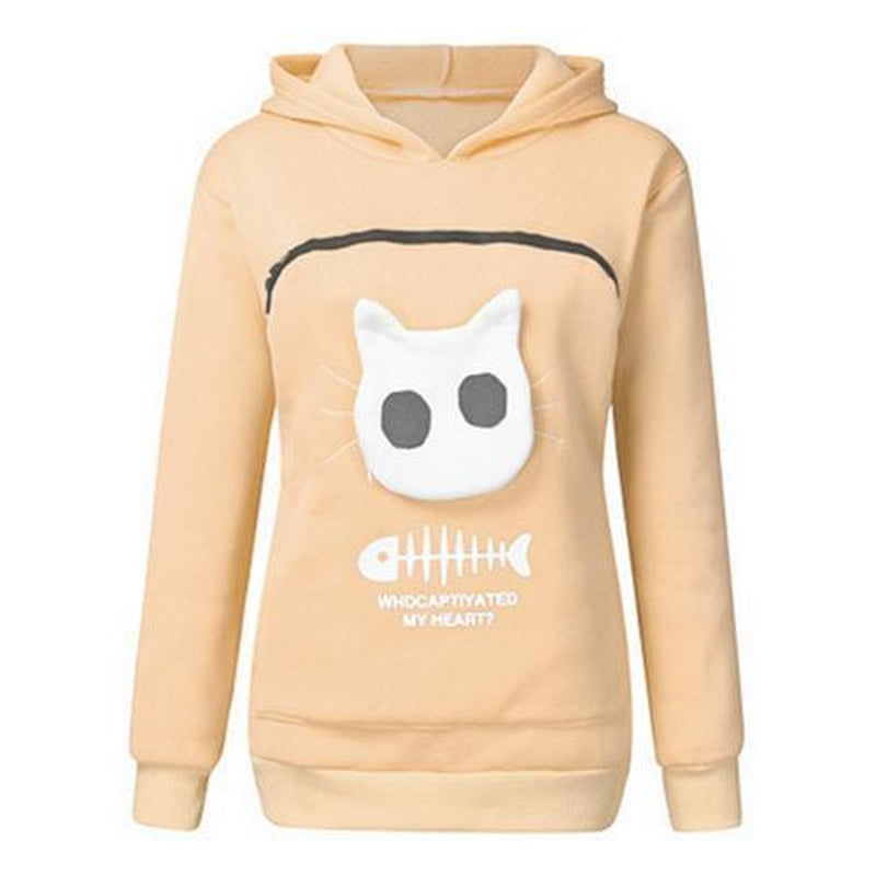 Pet Carrier Thicken Shirts Cats Lovers Hoodie Kangaroo Dog Pet Paw Pullovers Cuddle Pouch Sweatshirt Pocket Animal Ear Hooded